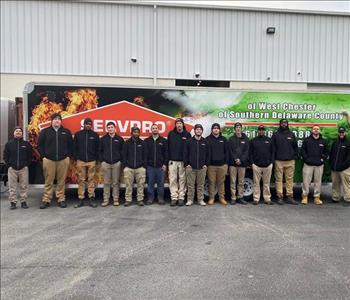 A large group of men in SERVPRO Uniforms 